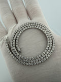 20 inch 3.4mm 16.5ctw VS/VVS lab diamond tennis chain in sterling silver, 31g, view 11 - Ott Family Jewelry