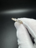 Size 7 14k Yellow gold 3ctw F VS1 Heart Shape Lab Diamond Eternity Ring 5.0g
