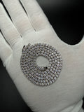 24" Silver 22ctw Moissanite Tennis Chain 3mm 28.0g