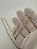 24” 14k Yellow Gold Rope 2mm 6.93g