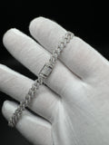 8” Moissanite Silver Cuban Bracelet 6mm 11.6g