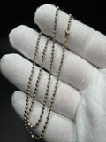 16" 14K Two-Tone Dia Cut Moon Bead 2mm 4.6g