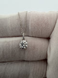 14k White Gold 1ct VS/VVS Lab Diamond Solitaire Pendant with Diamond Bail .8g