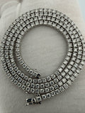 22" Silver 14ctw VS/VVS Lab Diamond Tennis Chain 3mm 25.3g