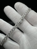 8” Moissanite Silver Cuban Bracelet 6mm 11.6g