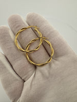 30mm 18k Yellow Gold Twisted Hoops 2.52g