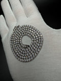 24" Silver 22ctw Moissanite Tennis Chain 3mm 28.0g