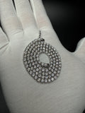 16" Silver 9ctw Moissanite Tennis Chain 3mm 20.1g