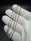 16" 14K Two-Tone Dia Cut Moon Bead 2mm 4.6g