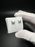 10mm 10k White Gold 1/10ctw Natural Diamond Butterfly Earrings 1.4g