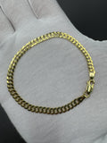 7.5” 14k Yellow Gold Tight Link Curb Bracelet 5mm 4.42g