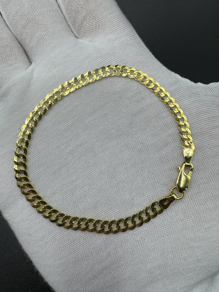 7.5” 14k Yellow Gold Tight Link Curb Bracelet 5mm 4.42g