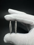 30mm Silver .5ctw Natural Diamond Inside Out Hoops 5.0g