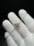 7-8” 14k Yellow Gold One Clover Bracelet 14mm 3.1g