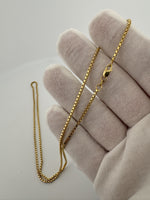 22” 14k Yellow Gold Box Chain 1.5mm 7.7g