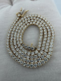 17" 14k Yellow Gold 10.01ctw E-F VS Lab Diamond Tennis Chain EGL Certified 2.8mm 14.48g