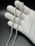 20" Silver 38ctw Moissanite Tennis Chain 4mm 25.6g