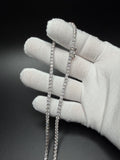 22" Silver 18ctw Moissanite Tennis Chain 3mm 26.5g