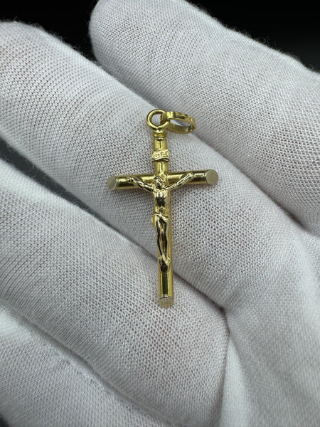 1.5” 14k Yellow Gold Crucifix 3mm Bail 2.1g