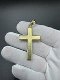 2.5” 14k Yellow Gold Square Cross with Brushed Finish 7.5mm Bail 3.6g