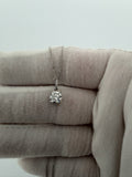 14k White Gold 1ct VS/VVS Lab Diamond Solitaire Pendant with Diamond Bail .8g