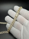 8mm Moissanite Cuban Chain, 12.6ctw D VVS1, GRA Certified, Gold Over 925 Silver, 20" (59.1g)