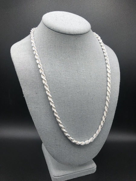 5.6mm Silver Rope Chain Diamond Cut