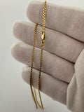 22” 14k Yellow Gold Box Chain 1.5mm 7.7g