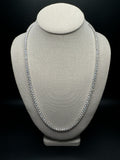 24” 48ctw Moissanite & Silver Tennis Chain 4mm 40.5g