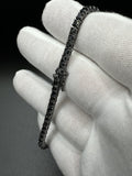 8” 3mm Silver Black Rhodium & Black Spinel Tennis Bracelet 12.0g