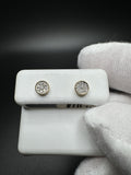 6mm 10k Yellow Gold 1/5ctw Natural Diamond Circle Cluster Studs .9g