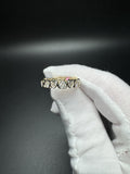 Size 7 14k Yellow gold 3ctw F VS1 Heart Shape Lab Diamond Eternity Ring 5.0g