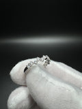 Size 8 Silver 1/2ctw Lab Diamond Prong Set Alternating Diamond Fashion Ring 1.8g