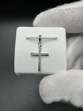 1” 10k White Gold Cross 1/8ctw Natural Diamonds 2.2mm Bail .7g
