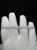 8” Moissanite Silver Cuban Bracelet 6mm 11.6g
