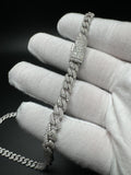 20” Silver 16ctw Moissanite Tennis Chain 6mm 47.6g