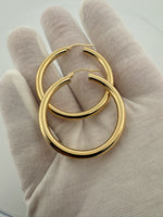 40mm x 4mm 18k Yellow Gold Hoops 4.84g