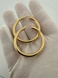 40mm x 4mm 18k Yellow Gold Hoops 4.84g