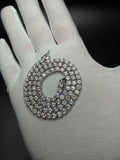 16" Silver 30ctw Moissanite Tennis Chain 4mm 20.5g