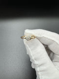 Size 7 10k Yellow Gold est 1/8ctw Natural Diamond Heart Ring 1.81g