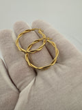30mm 18k Yellow Gold Twisted Hoops 2.52g