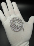 20" Silver 38ctw Moissanite Tennis Chain 4mm 25.6g