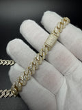 8mm Moissanite Cuban Chain, 12.6ctw D VVS1, GRA Certified, Gold Over 925 Silver, 20" (59.1g)