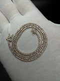 17" 14K Yellow Gold 5.22ctw E-F VS Lab Diamond Tennis EGL Certified – 2mm – 9.56g