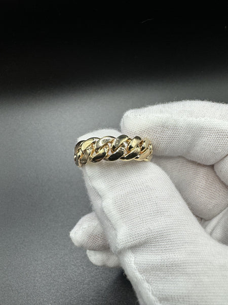 Size 12 10k Yellow Gold Cuban Link Ring 7.5mm 9.63g