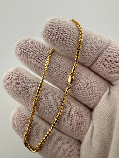 8” 14k Yellow Gold Franco Bracelet2mm