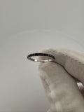 Size 7 10k White Gold Natural Black Diamond Half Eternity Band 1.7g