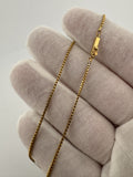 18” 18k Yellow Gold Box chain with 14k Clasp 1.3mm 5.0g