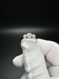 Size 7 14k White Gold 4/10ctw Natural Diamond 3 Cluster Flower Set Ring 3.22g