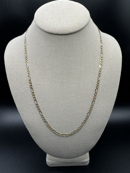 22” 14k Tricolor Figaro 3.5mm 8.06g